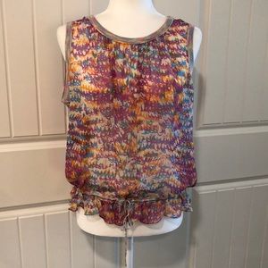 St. John Sport Silk VTG 90’s Watercolor Sleeveless Top